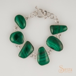 Malachite Bracelet set in Sterling Silver